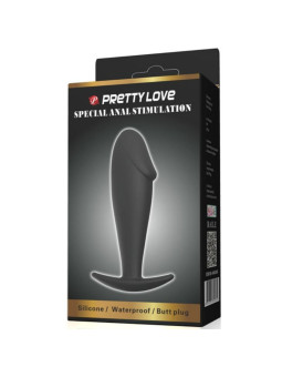 PRETTY LOVE - PLUG ANAL FORMA DE PÊNIS DE SILICONE PRETO