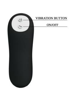 PRETTY LOVE - SILICONE ANAL PLUG FORMA DE PÊNIS E 12 MODOS DE VIBRAO PRETO