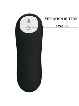 PRETTY LOVE - PLUG ANAL ESTIMULAO EXTRA DE SILICONE E 12 MODOS DE VIBRAO PRETO