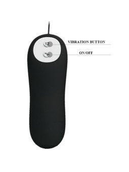 PRETTY LOVE - PLUG ANAL NCORA FORMA SILICONE 12 MODOS DE VIBRAO PRETO