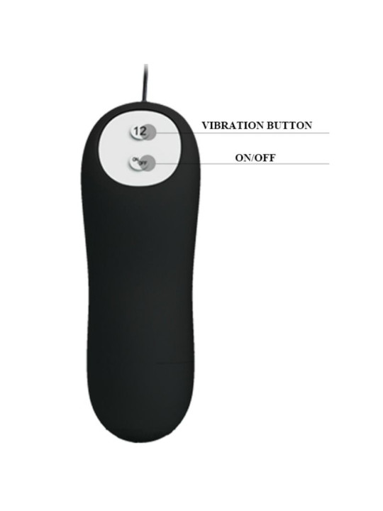 PRETTY LOVE - PLUG ANAL NCORA FORMA SILICONE 12 MODOS DE VIBRAO PRETO