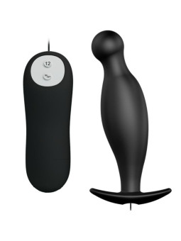 PRETTY LOVE - PLUG ANAL DE SILICONE 12 MODOS DE VIBRAO PRETO