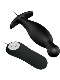 PRETTY LOVE - PLUG ANAL DE SILICONE 12 MODOS DE VIBRAO PRETO