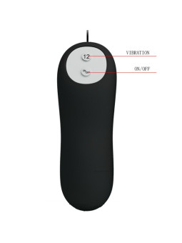 PRETTY LOVE - PLUG ANAL DE SILICONE 12 MODOS DE VIBRAO PRETO