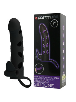 PRETTY LOVE - CAPA DE SILICONE COM VIBRAO 15.2 CM