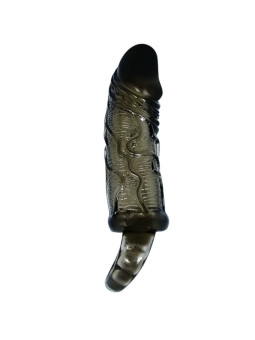 BAILE - CAPA EXTENSORA DE PÊNIS COM ALA PARA TESTÍCULOS PRETA 13.5 CM