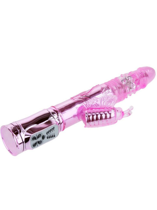 BAILE - VIBRADOR RECARREGVEL COM ROTAO E ESTIMULADOR DE BORBOLETA PULSANTE
