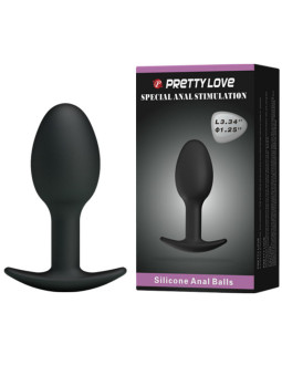 PRETTY LOVE - PLUG ANAL DE SILICONE 6.5 CM PRETO