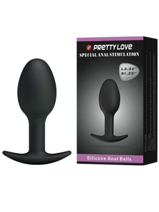 PRETTY LOVE - PLUG ANAL DE SILICONE 6.5 CM PRETO