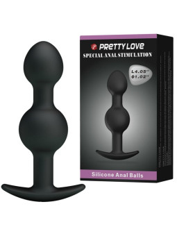 PRETTY LOVE - BOLAS ANAIS DE SILICONE DE ESTIMULAO ESPECIAL 10.3 CM PRETO