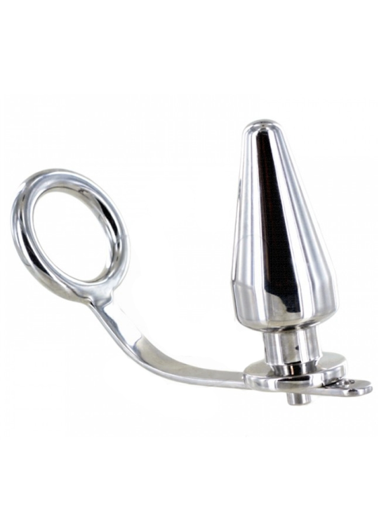 METAL HARD - ANEL DE AO COM PLUG ANAL 45 X 45MM