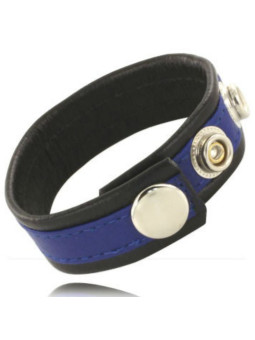 LEATHER BODY - CINTA DE COURO AJUSTVEL PARA PÊNIS AZUL-PRETO