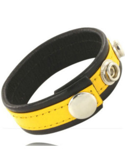 LEATHER BODY - CINTA DE COURO AJUSTVEL PÊNIS AMARELO-PRETO