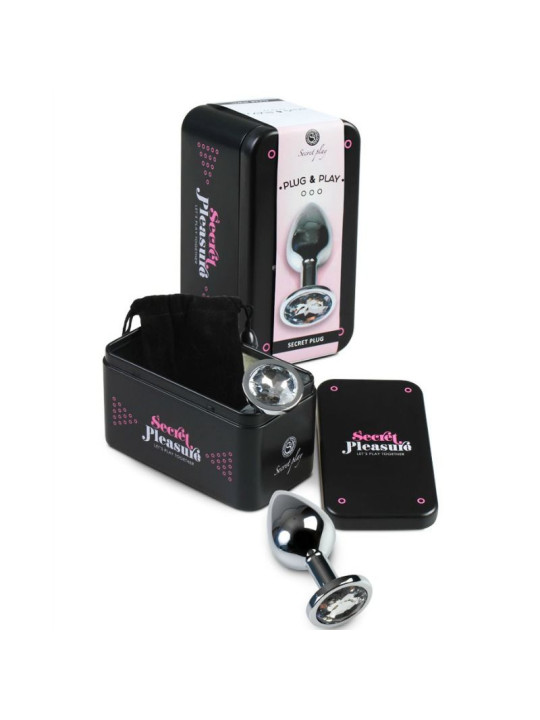 SECRETPLAY - PLUG ANAL ALUMÍNIO TRANSPARENTE 8 CM