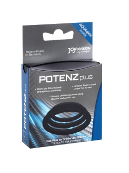 JOYDIVISION POTENZDUO - PLUS CONJUNTO DE 3 ANÉIS PRETOS - S, M, L