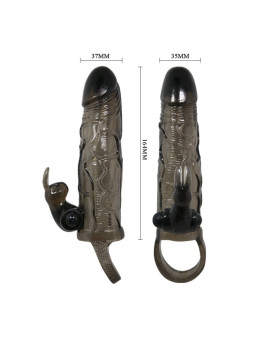BAILE - CAPA PARA PÉNIS BRAVE MAN COM COELHO PRETO 16.5 CM