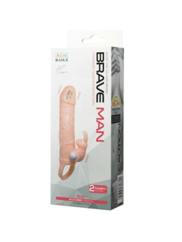 BAILE - CAPA PARA PÊNIS BRAVE MAN COM COELHO E CARNE DE MOTOR DUPLO 16.5 CM
