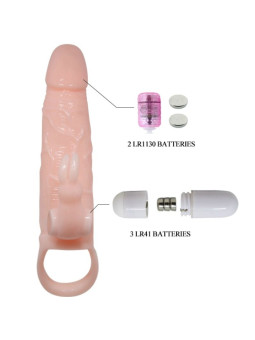 BAILE - CAPA PARA PÊNIS BRAVE MAN COM COELHO E CARNE DE MOTOR DUPLO 16.5 CM
