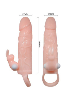 BAILE - CAPA PARA PÊNIS BRAVE MAN COM COELHO E CARNE DE MOTOR DUPLO 16.5 CM