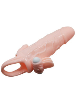 BAILE - CAPA PARA PÉNIS BRAVE MAN COM CARNE DE ESTIMULAÇÃO CLITÓRICA E ANAL 16.5 CM