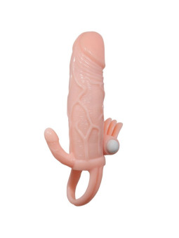 BAILE - CAPA PARA PÉNIS BRAVE MAN COM CARNE DE ESTIMULAÇÃO CLITÓRICA E ANAL 16.5 CM