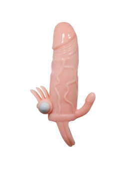 BAILE - CAPA PARA PÉNIS BRAVE MAN COM CARNE DE ESTIMULAÇÃO CLITÓRICA E ANAL 16.5 CM