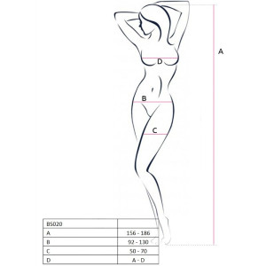 PASSION - WOMAN BS020 BODYSTOCKING PRETO TAMANHO ÚNICO