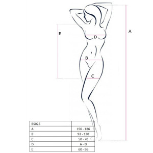 PASSION - MULHER BS025 BODYSTOCKING VESTIDO PRETO ESTILO TAMANHO ÚNICO