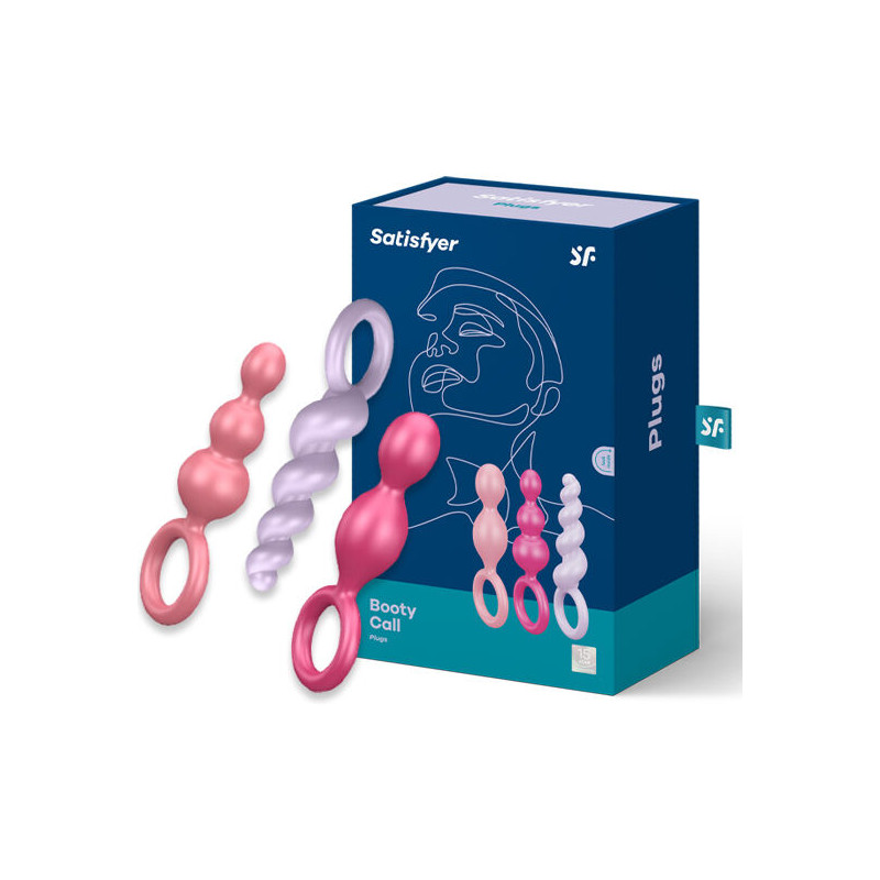 SATISFYER - CONJUNTO DE PLUGS ANAIS 3 PCS TRICOLOR