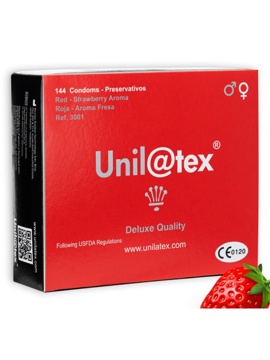 UNILATEX - CONSERVANTES DE MORANGO / VERMELHO 144 UNIDADES
